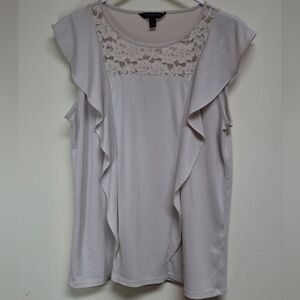 Banana Republic Beige Flutter Sleeve Ruffled Blouse